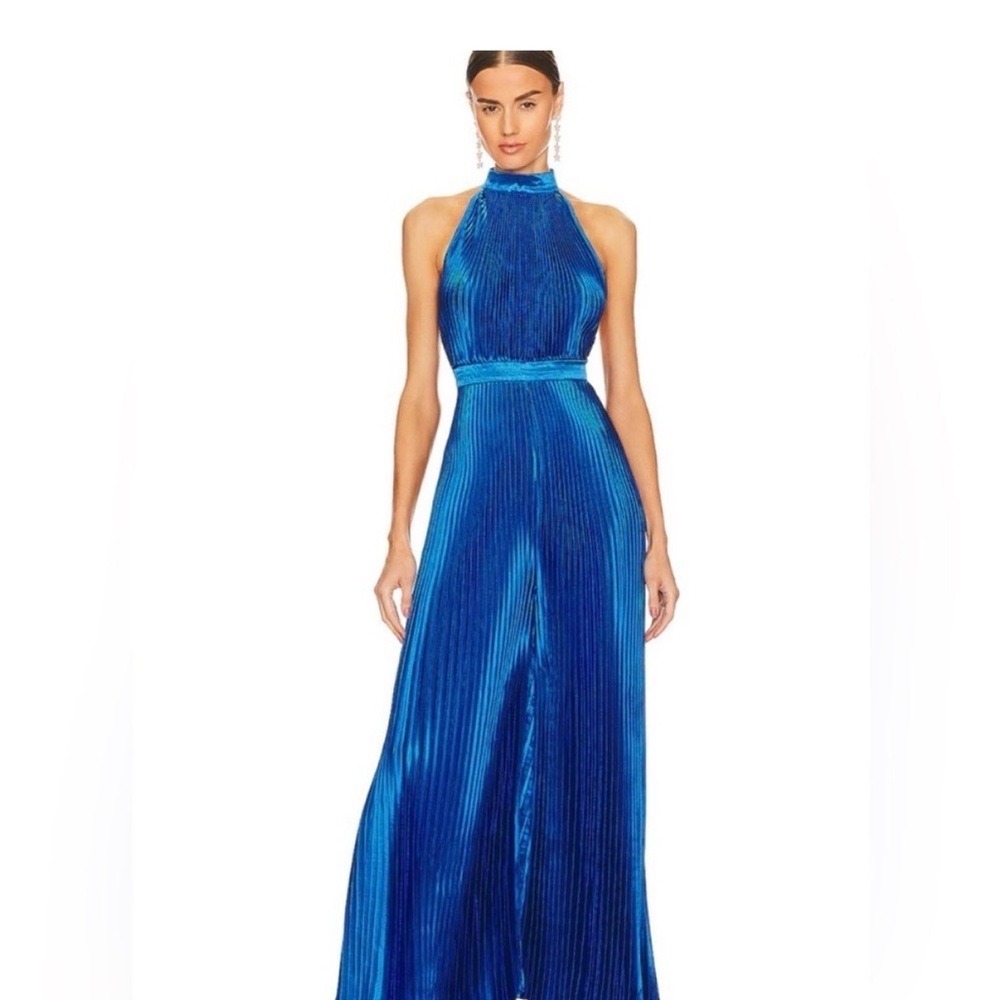 L'Idee Blue Halter Jumpsuit